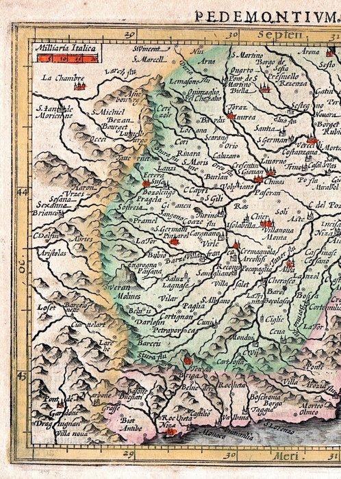 Italië - Piemonte, Ligurië; J. Hondius / Mercator -, Boeken, Atlassen en Landkaarten