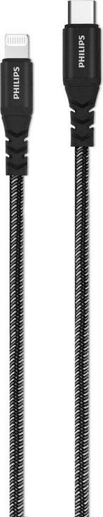 2dekans | Philips USB Kabel 3.0 - USB-C - Lightning -, Ophalen of Verzenden, Zo goed als nieuw, Zwart