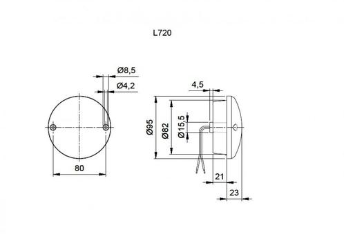 Jokon Achterlicht LED 720 Inbouw Rond, Caravans en Kamperen, Kampeeraccessoires, Nieuw