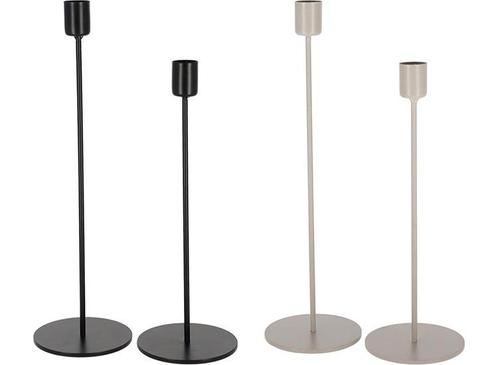 JENS Living Kandelaar finn - Set van 2 - Metaal - Zwart,, Huis en Inrichting, Woonaccessoires | Kandelaars en Kaarsen, Nieuw, Verzenden