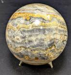 Uniek gevlekt zwart onyx natuurlijk mineraalsteen Bol -, Antiek en Kunst