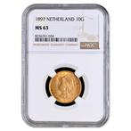 Gouden 10 Gulden 1897 Wilhelmina MS 63, Postzegels en Munten, Munten | Nederland, Verzenden