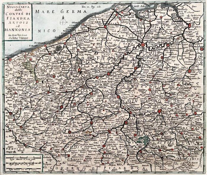 België, Frankrijk, Nederland - Vlaanderen, Henegouwen,, Boeken, Atlassen en Landkaarten