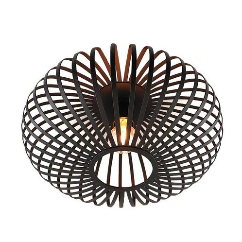 Zwarte plafonniere Lieve, Rond, Huis en Inrichting, Lampen | Plafondlampen, Nieuw, Metaal, Ophalen of Verzenden