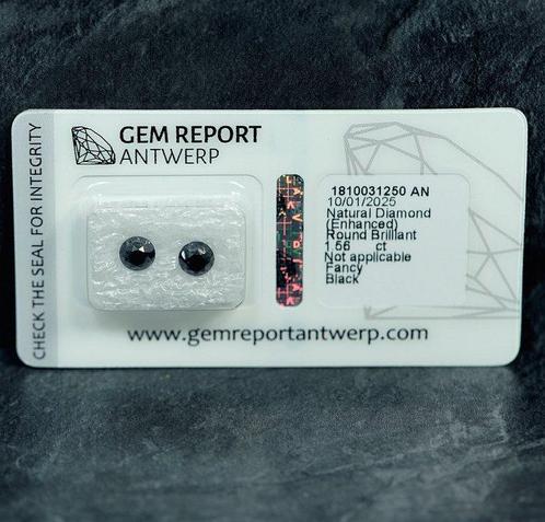 Zonder Minimumprijs - 2 pcs Diamant (Kleurbehandeld) - 1.56, Sieraden, Tassen en Uiterlijk, Edelstenen
