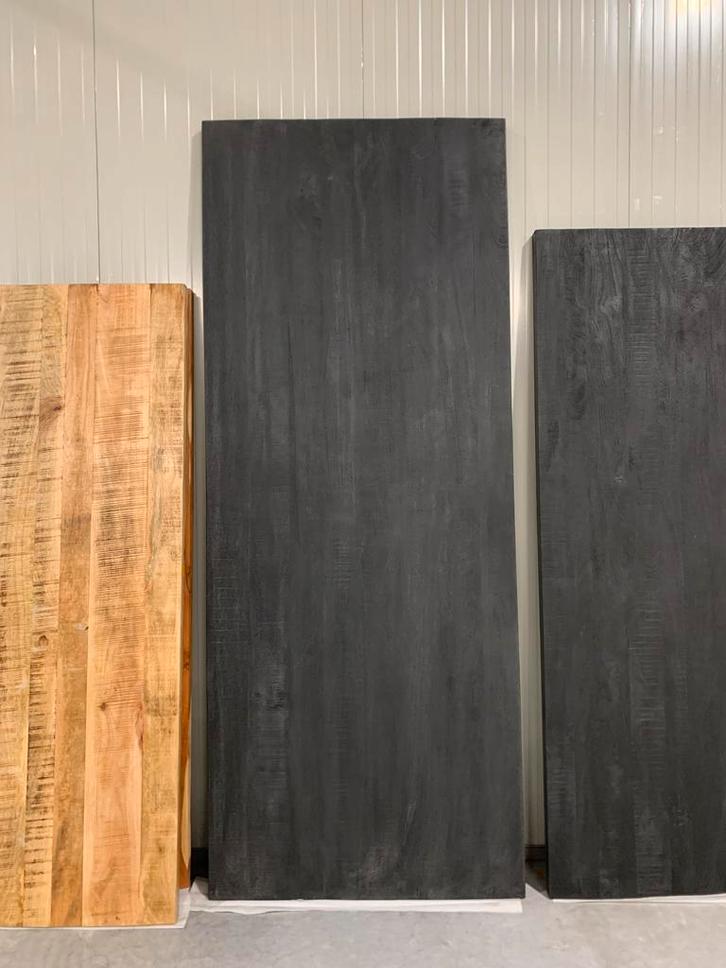 Tafelblad Mango zwart 280x100x6 cm, Huis en Inrichting, Tafels | Eettafels, 50 tot 100 cm, 200 cm of meer, Rechthoekig, Vijf personen of meer