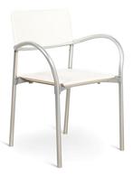 Segis Breeze kantinestoel, 4-poots, wit-aluminium, Ophalen of Verzenden, Gebruikt, Wit