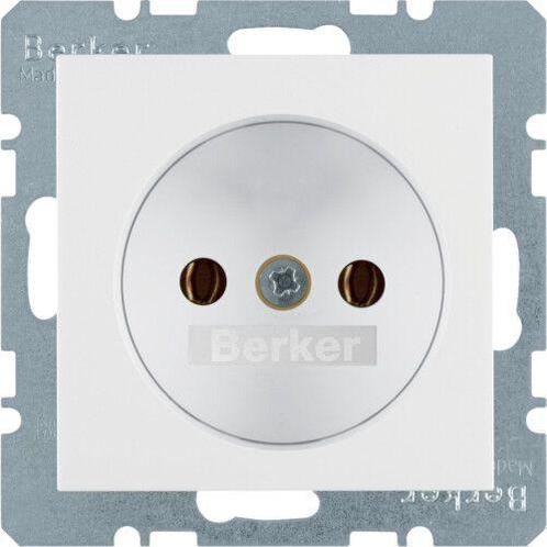 Berker 1V wandcontactdoos zonder randaarde Polarwit, Doe-het-zelf en Verbouw, Elektra en Kabels, Nieuw, Ophalen of Verzenden
