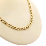 Gouden Figaro schakel ketting | 53 cm (unisex) (unisex), Sieraden, Tassen en Uiterlijk, Kettingen, Ophalen of Verzenden, Gebruikt
