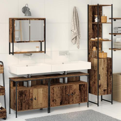 vidaXL Badkamerkast met Ingebouwde Wasbak - Oud Houten, Huis en Inrichting, Badkamer | Badkamermeubels, Nieuw, Verzenden