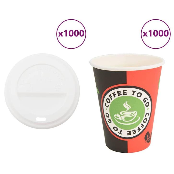 vidaXL Papieren koffiekopjes met deksel 1000 st 4oz 100 ml, Huis en Inrichting, Keuken | Servies, Nieuw, Verzenden