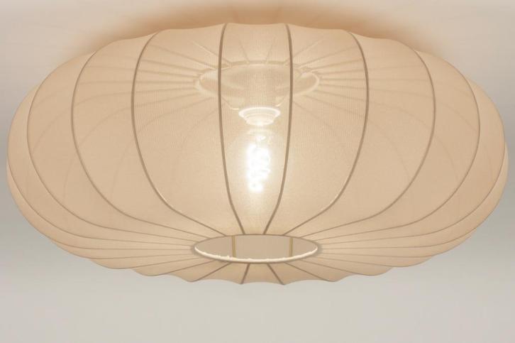 Rietveld Plafondlampen - Taupe - Stof, Metaal, Huis en Inrichting, Lampen | Plafondlampen, Verzenden