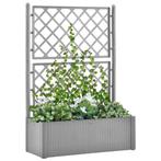 vidaXL Plantenbak verhoogd met latwerk en, Kunststof, 100 cm of meer, Verzenden, Nieuw