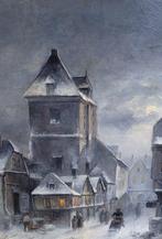 Charles Leickert  (1816-1907) - Cityscape in winter with, Antiek en Kunst, Kunst | Schilderijen | Klassiek