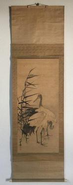 Crane / Japanese Vintage Hanging Scroll KAKEJIKU / Silk /