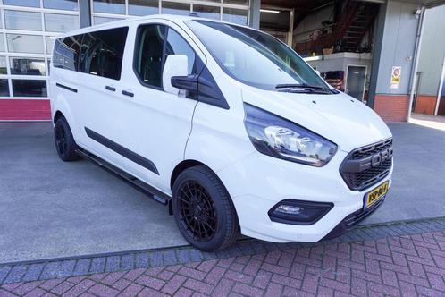 Ford Transit Custom 320L 2.0 TDCI 130PK L2H1 DubbelCabine Gl, Auto's, Bestelauto's, Onderhoudsboekje, Lease, Zwart, Handgeschakeld