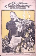 Posthuma met honger tegenover oorlogswinst op spotprent, Antiek en Kunst, Verzenden