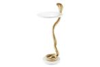 Side table WILDLIFE COBRA 60cm goud wit marble - 44830, Huis en Inrichting, Tafels | Sidetables, Ophalen of Verzenden, Nieuw