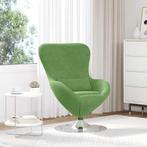 vidaXL Eivormige stoel Lichtgroen 63 x 73 x 90 cm Fluweel, Huis en Inrichting, Fauteuils, Verzenden, Nieuw