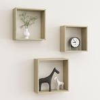 vidaXL Wandschappen kubus 3 st sonoma eikenkleurig, Huis en Inrichting, Woonaccessoires | Wandplanken en Boekenplanken, Verzenden