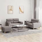 vidaXL 3-delige Loungeset met kussens stof taupe, Huis en Inrichting, Banken | Bankstellen, Verzenden, Nieuw, Vierpersoons of meer