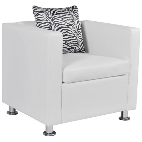vidaXL Fauteuil kunstleer wit, Huis en Inrichting, Fauteuils, Nieuw, Verzenden