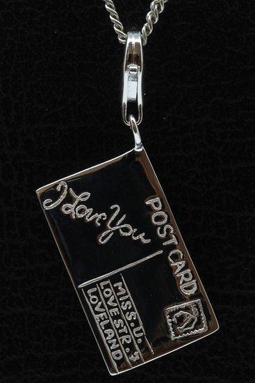 Zilveren Ansichtkaart I LOVE YOU hanger en/of bedel, Sieraden, Tassen en Uiterlijk, Bedels, Verzenden