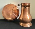 Ovenschaal - en waterketel in rood koper met vertinde, Antiek en Kunst