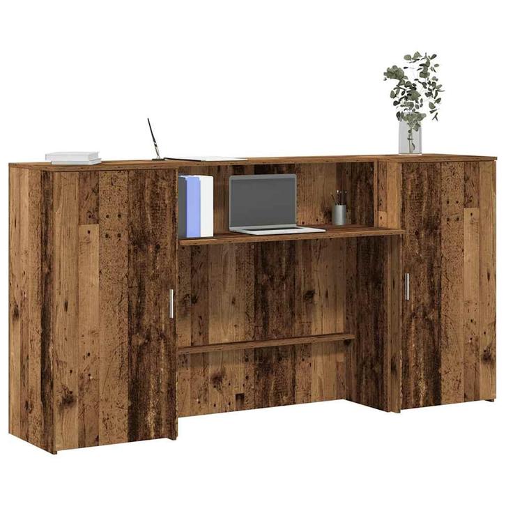 vidaXL Receptiebalie 200x50x103,5 cm bewerkt hout oud, Huis en Inrichting, Bureaus, Nieuw, Verzenden