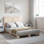 vidaXL Bedframe met hoofdbord massief grenenhout 160x200 cm, Bruin, Verzenden, 200 cm, 160 cm