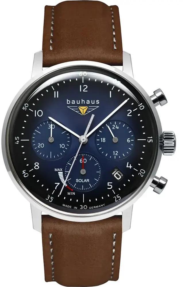 Bauhaus 2086-3 Dessau solar chronograaf horloge, Sieraden, Tassen en Uiterlijk, Horloges | Heren, Polshorloge, Nieuw, Overige merken