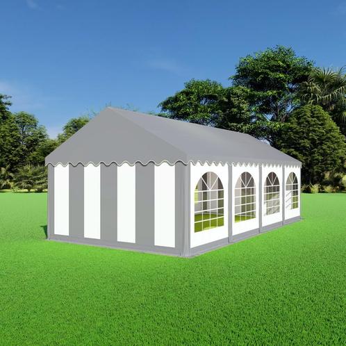 Partytent 4x8  PVC - Premium | Grijs dak | Grijswitte, Tuin en Terras, Partytenten, 4 tot 6 meter, 8 meter of meer, 2 meter of meer