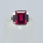 Zilver, Art Deco, Robijn(Getest) - Ring