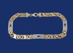 Lange 14 karaat Gouden Koningsarmband Armband Koningsschakel, Sieraden, Tassen en Uiterlijk, Armbanden, Verzenden, Nieuw, Met edelsteen