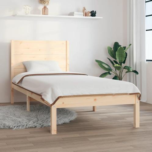 vidaXL Bedframe massief hout 75x190 cm, Huis en Inrichting, Slaapkamer | Bedden, Bruin, Nieuw, Hout, Eenpersoons, Verzenden