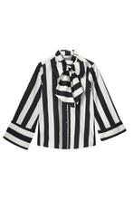 -50% Summum  Summum 2s3141-12090 blouse bow stripe printed, Kleding | Dames, Blouses en Tunieken, Verzenden, Nieuw, Zwart
