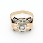 Ring - 18 karaat Geel goud, Witgoud Diamant (Natuurlijk), Sieraden, Tassen en Uiterlijk, Ringen, Nieuw
