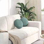 vidaXL Zitkussens 2 pcs Zeegroen Ø 40 x 13 cm Fluweel, Huis en Inrichting, Woonaccessoires | Kussens, Verzenden, Nieuw, Groen