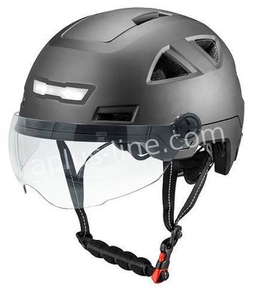 Snorscooter Helm E-Light matzwart met vizier (goedgekeurd)