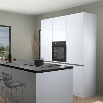 Sneeuwwitte hoogglans greeploze keuken Durban 19375, Huis en Inrichting, Keuken | Complete keukens, Verzenden