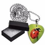 Aluminium plectrum ketting afbeelding van Lieveheersbeestje, Ophalen of Verzenden, Nieuw