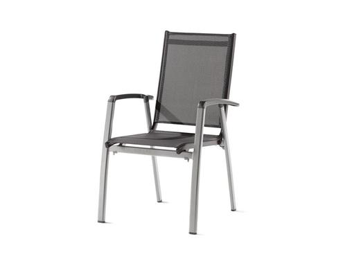 Sieger Salerno stapelbare aluminium fauteuil - Grijs, Tuin en Terras, Tuinstoelen, Ophalen of Verzenden