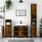 vidaXL Badkamerkast 80x33x60 cm bewerkt hout gerookt, Verzenden, Nieuw