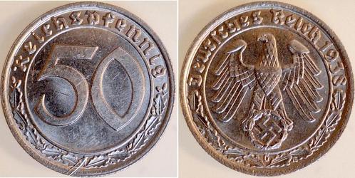 50 Reichspfennig Duitsland 50 Pfennig 1938 G J 365 vz ! s..., Postzegels en Munten, Munten | Europa | Niet-Euromunten, Verzenden