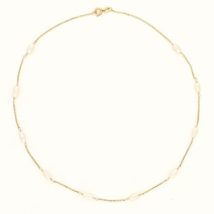 Halsketting - 14 karaat Geel goud - Parel, Sieraden, Tassen en Uiterlijk, Kettingen