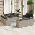 vidaXL 12-delige Loungeset met kussens poly rattan, Verzenden, Nieuw, Rotan, Loungeset