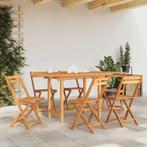 vidaXL Tuintafel verlengbaar 110-160x80x75 cm massief, Verzenden, Nieuw, Hout
