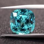 Paraiba - Square Cushion Cut -Lab-Grown - with certificate, Verzenden, Nieuw