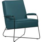 Leren fauteuil Hope - Toledo Turquoise (blauw), Nieuw, Ophalen of Verzenden, Eigentijds, Industrieel, Modern, Scandinavisch, 50 tot 75 cm