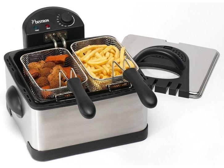 Bestron DF402B - XL Frituurpan - 3 frituurmanden 4 liter, Huis en Inrichting, Keuken | Potten en Pannen, Zo goed als nieuw, Verzenden